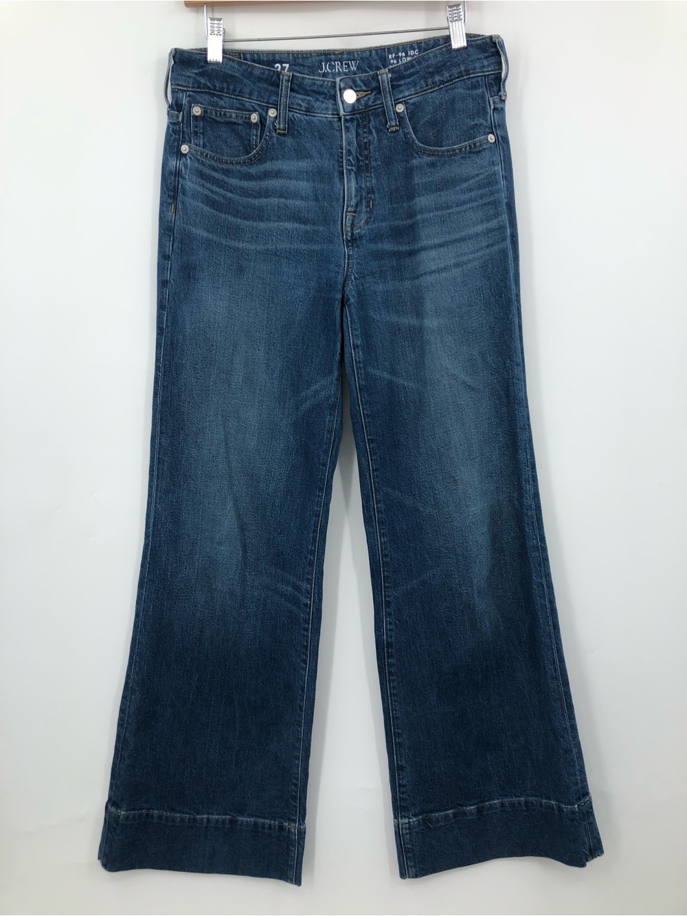 J.Crew '96 Low Rise Denim Trouser 0962 27x32 dark blue wide leg 27 women - Picture 2 of 12